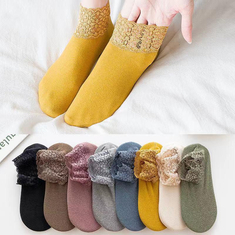 Wintersocken Neue warme Socken mit modischer Spitze